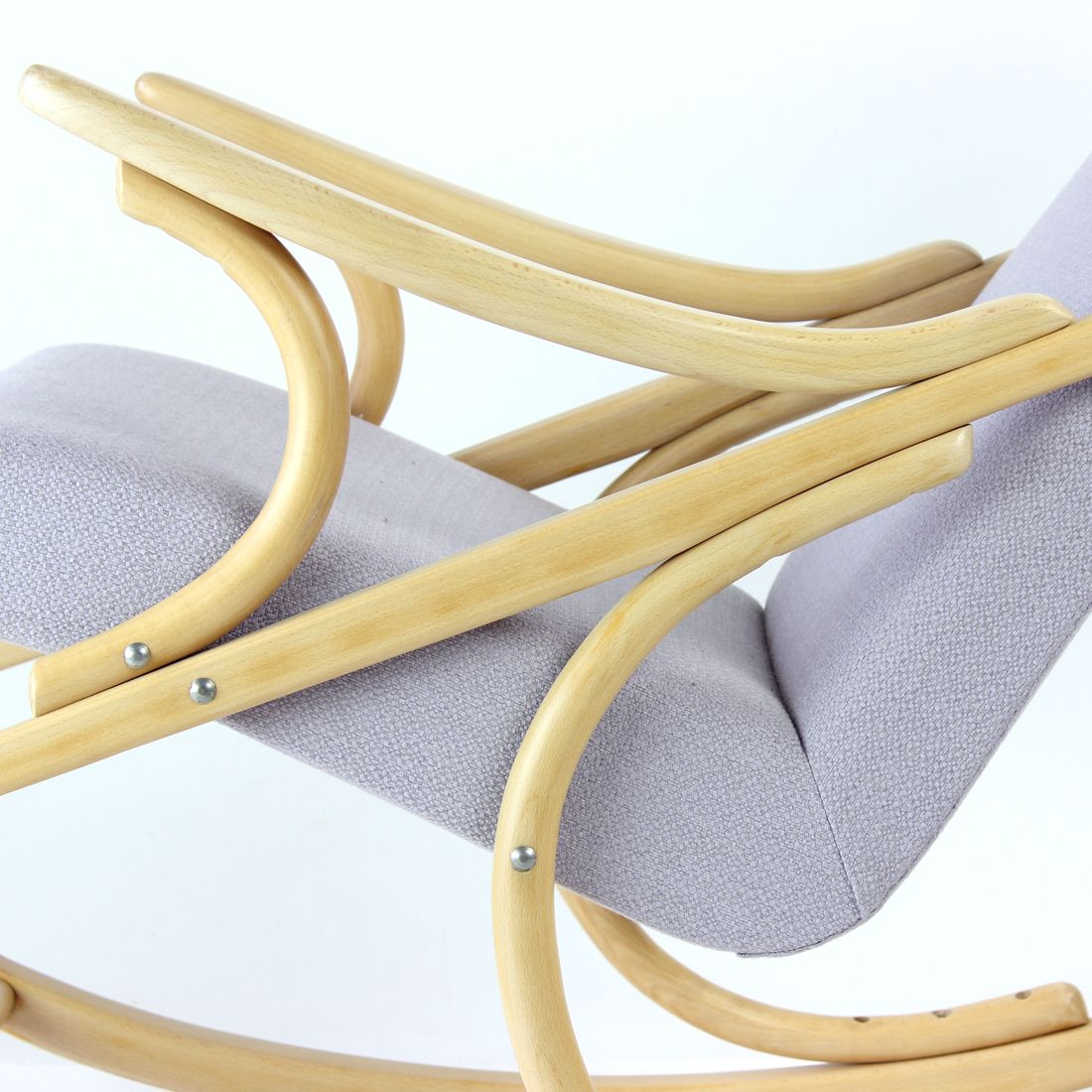 Mid Century Bentwood Rocking Armchair In Blond Oak By Ton, Czechoslovakia 1960s photo furniture