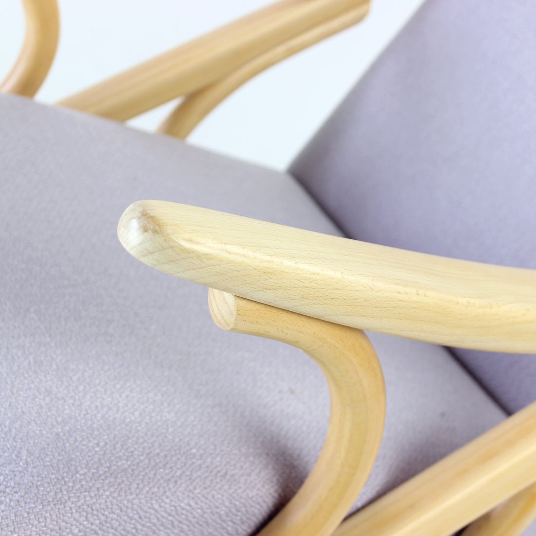 Mid Century Bentwood Rocking Armchair In Blond Oak By Ton, Czechoslovakia 1960s photo 980.0
