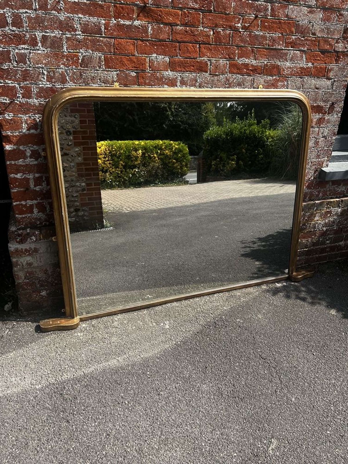 A Fabulous Large Antique English 19th C Arched Top Overmantle Mirror. photo 1995.0