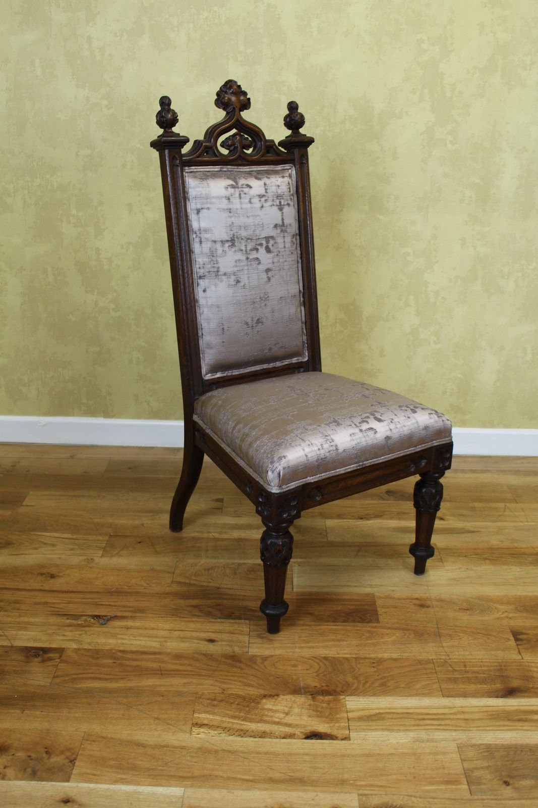Victorian Gothic Revival Oak Side Chair C 1860’s