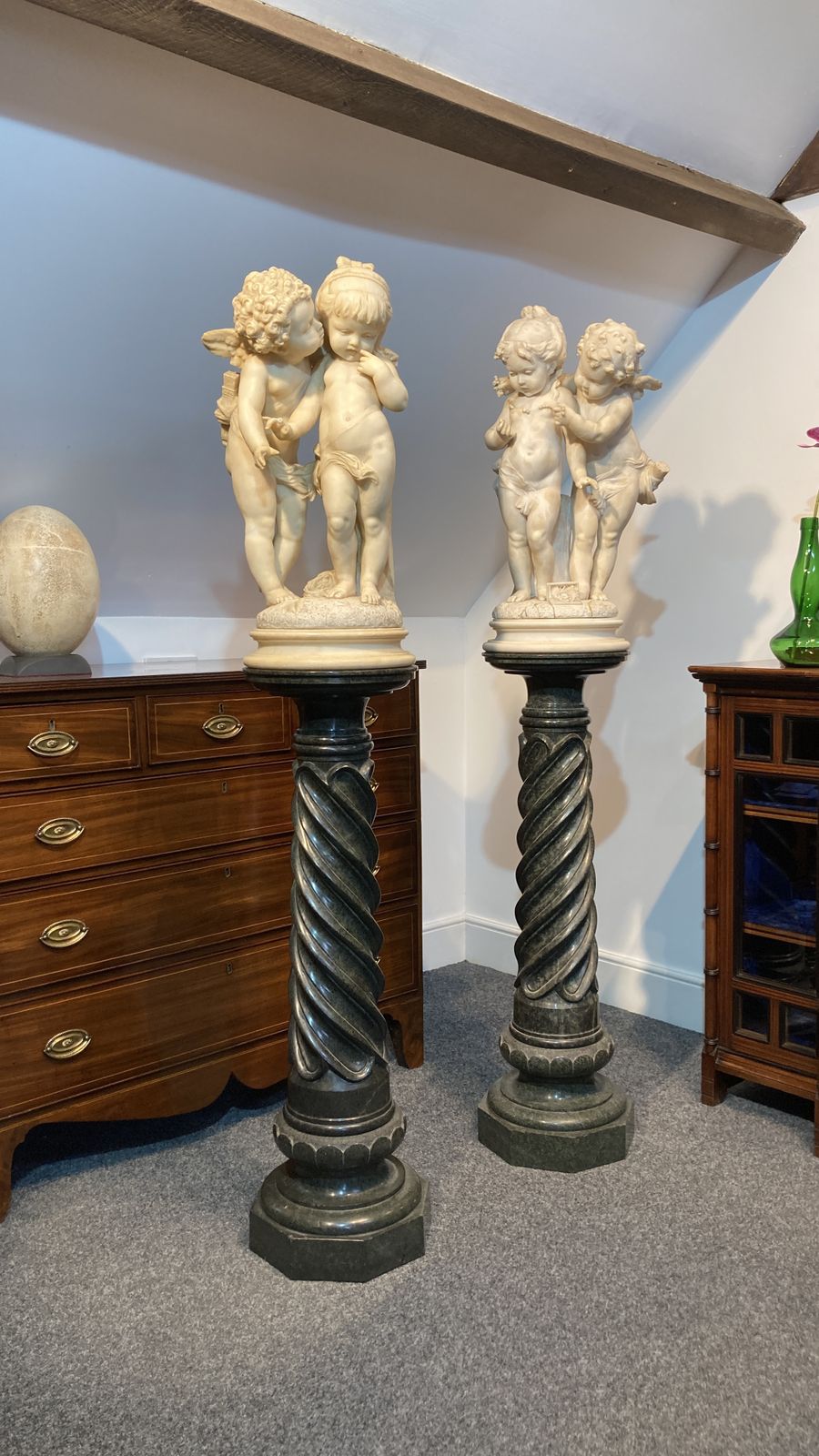 Pair Of Neoclassical Marble Columns, French, 19th Century photo 7600.0