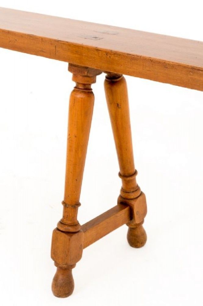 Pair Antique French Stools   Cherry Wood Benches 1870 photo for sale
