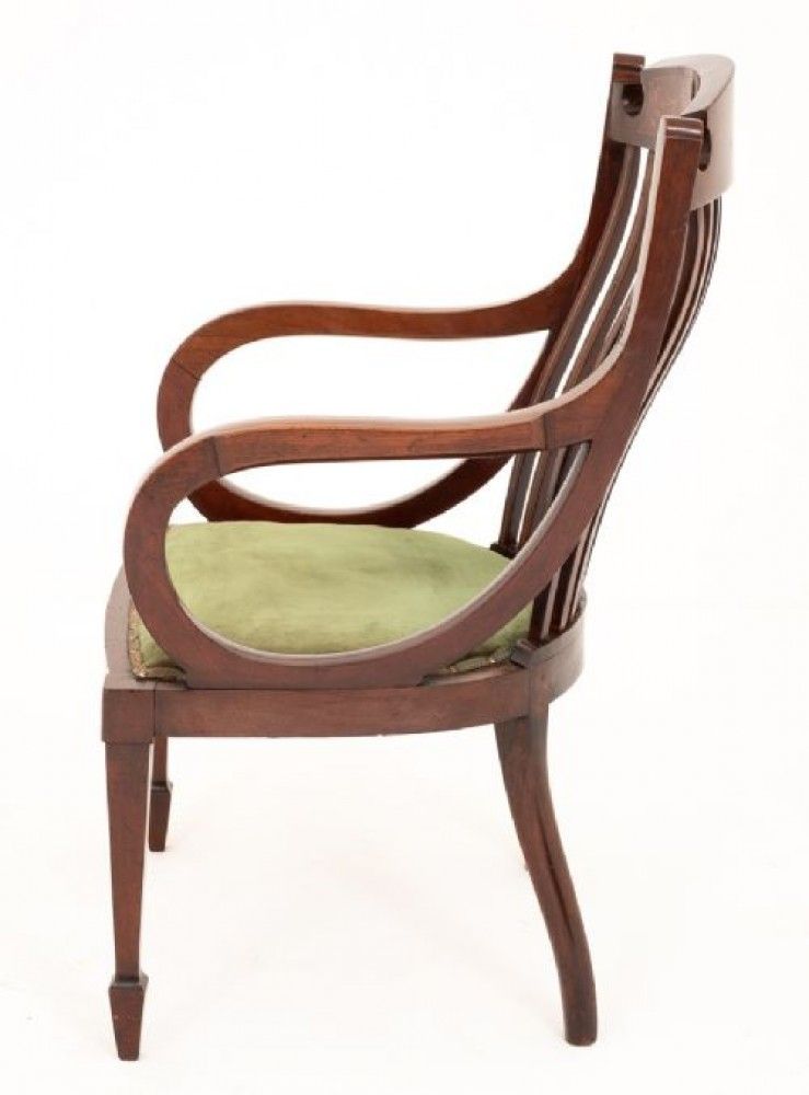 Antique Sheraton Revival Arm Chair Elbow Chairs 1890 photo vintage