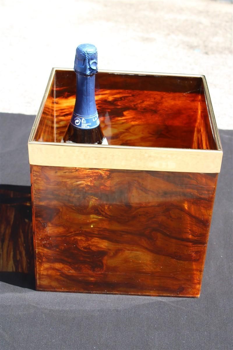 Portable Bar In Faux Turtle And Brass Italian Design 1970 Dior Gold photo Home Decor