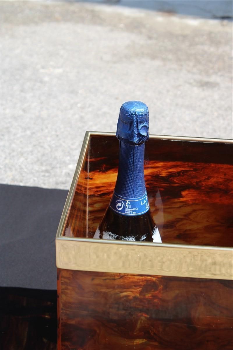 Portable Bar In Faux Turtle And Brass Italian Design 1970 Dior Gold photo 831.0