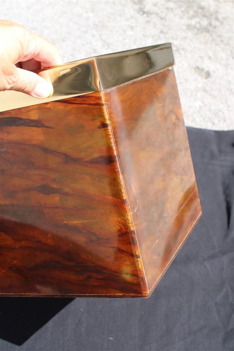 photo furniture Portable Bar In Faux Turtle And Brass Italian Design 1970 Dior Gold