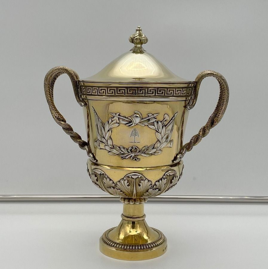 Early 19th Century Antique George III Silver Gilt Cup & Cover London 1807 Peter Carter photo 5250.0