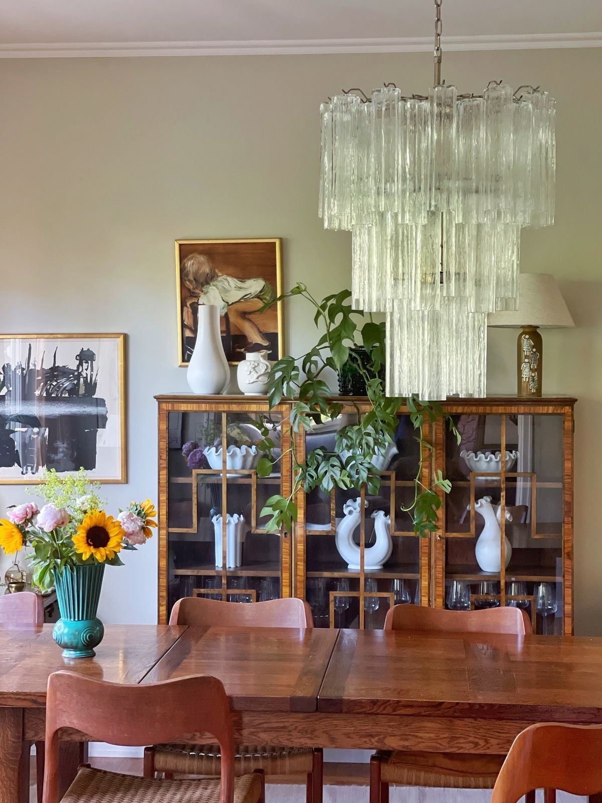 Murano Glass Chandelier 'Tubular'. Xl