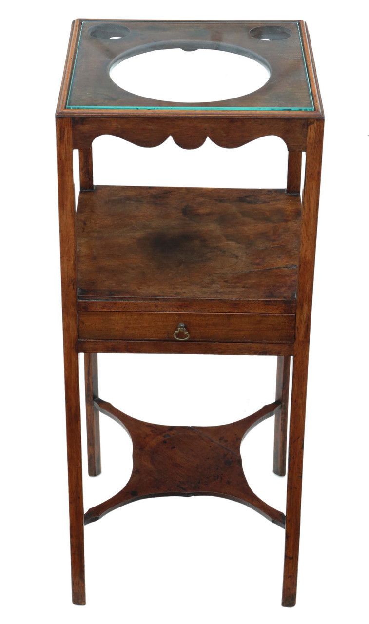 Antique Quality Mahogany Washstand Bedside Table Georgian Nightstand C1820