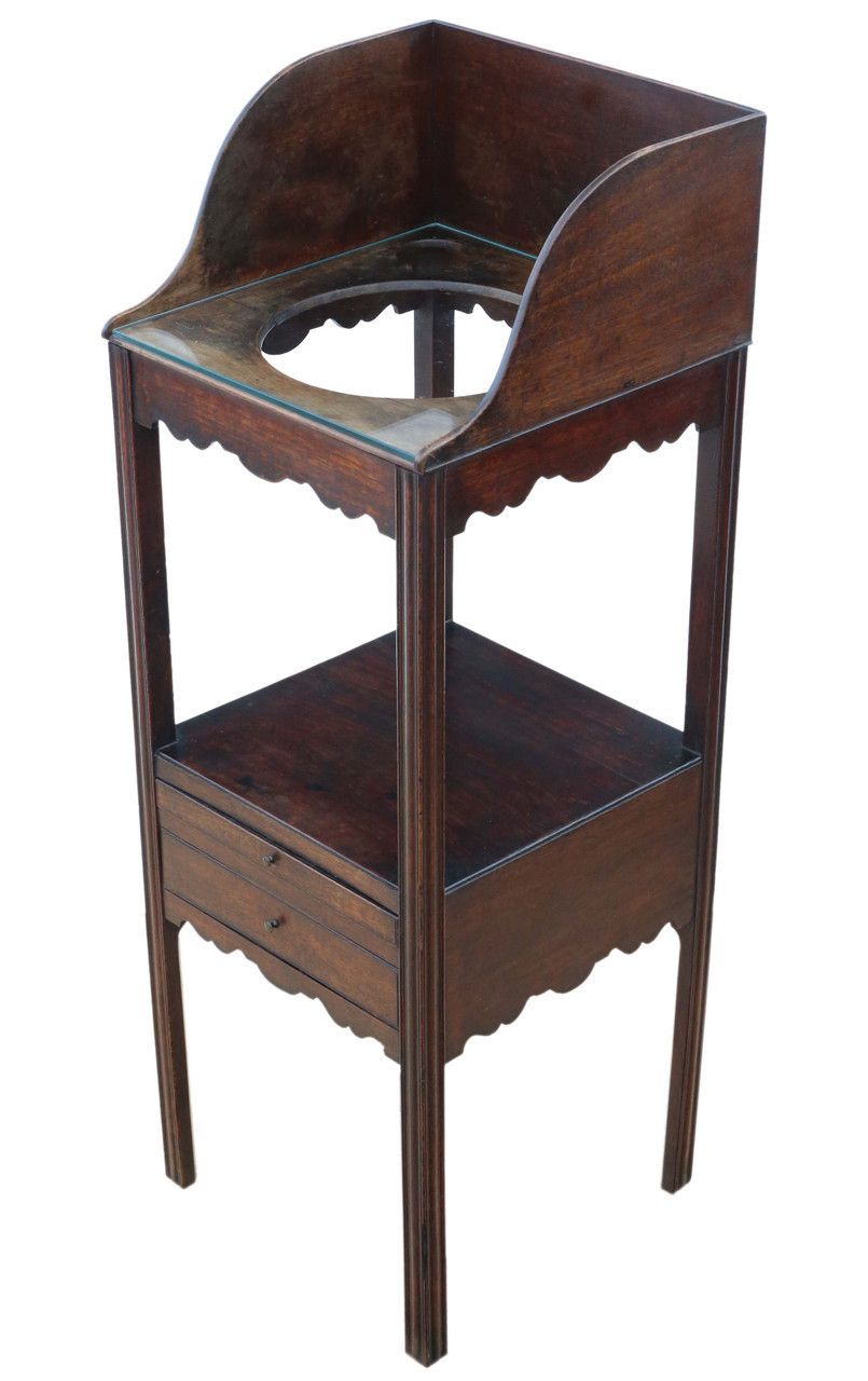 Antique Quality Mahogany Washstand Bedside Table Georgian Nightstand C1800 photo furniture