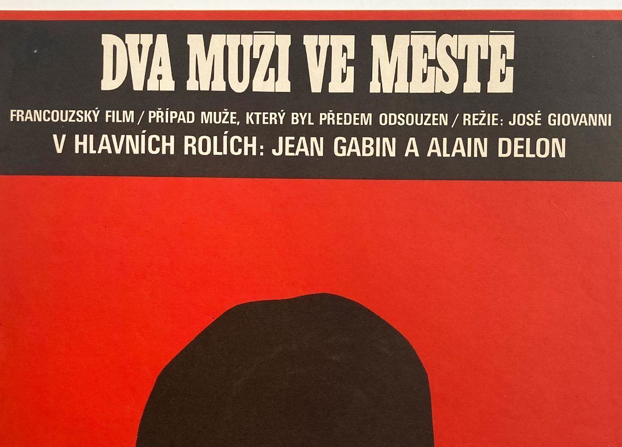 Original Film Poster, Two Men In Town, Karel Vaca, 1975, Genuine Czech Vintage Print photo for sale