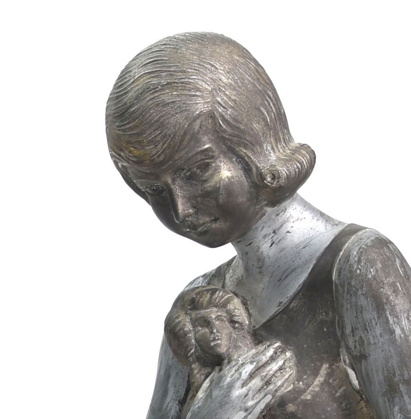 1930 Art Deco Spelter By Demeter Chiparus Onyx Base photo for sale