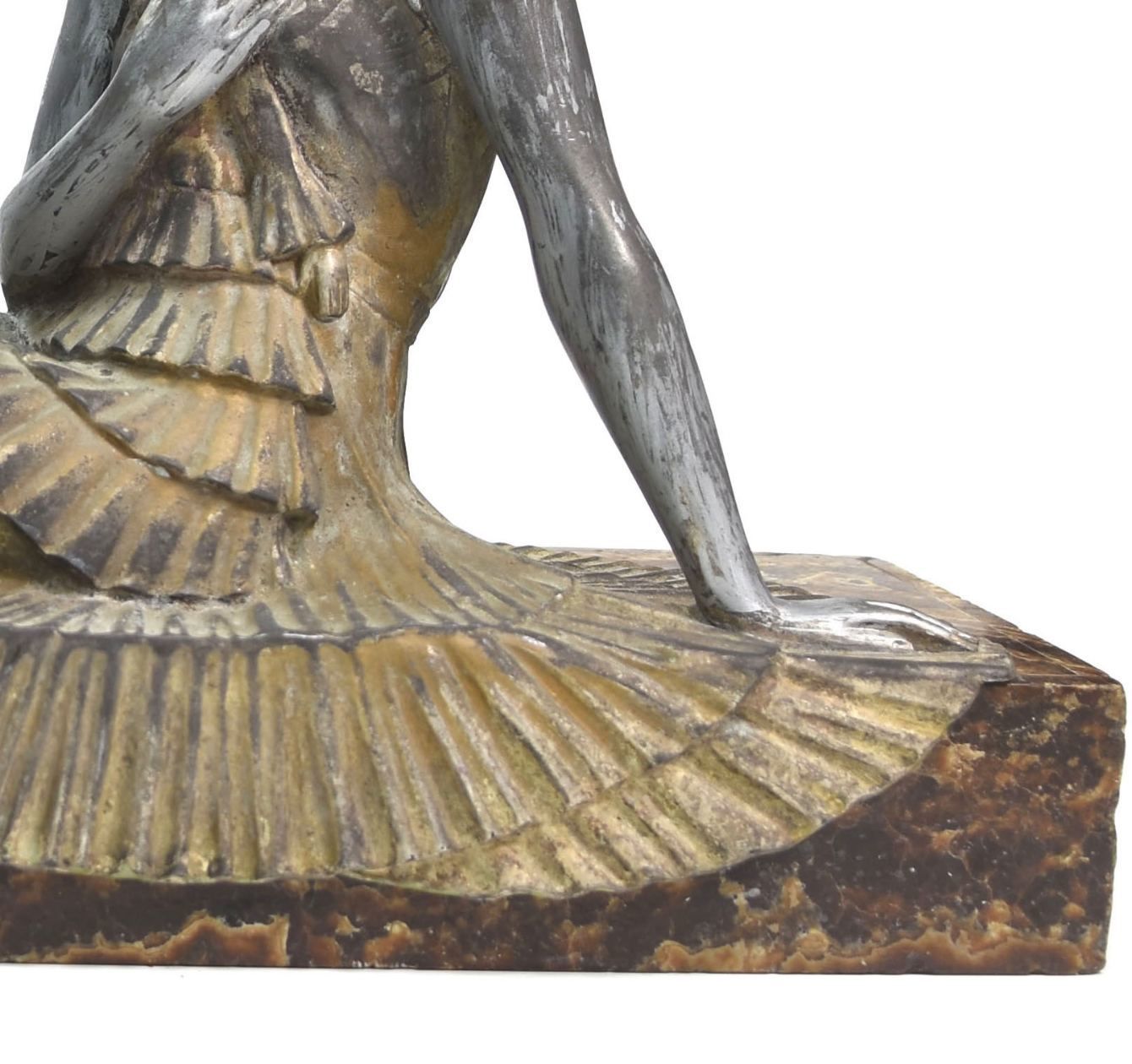 1930 Art Deco Spelter By Demeter Chiparus Onyx Base photo vinterior