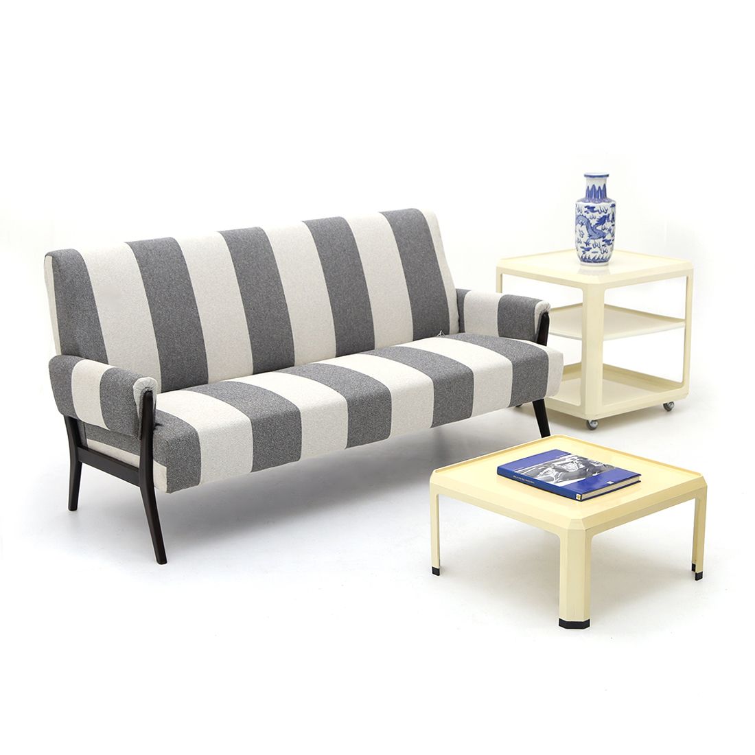 3 Seater Sofa With Wooden Structure, 1950s photo vintage