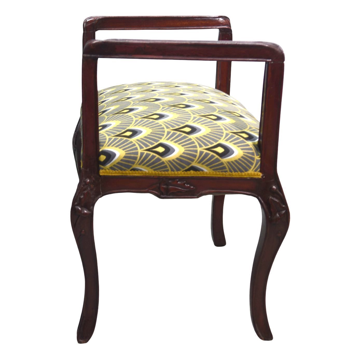 photo furniture Series Of 3 Art Nouveau Mahogany Seats 1900