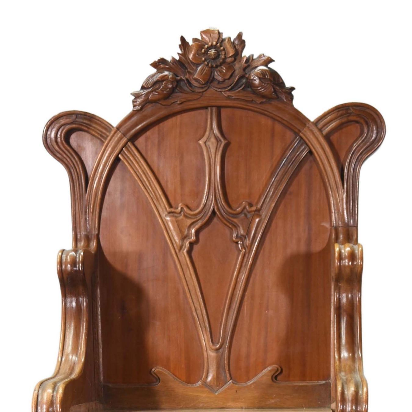 Spectacular 1900 Walnut Bedside Table From The Art Nouveau Period photo furniture