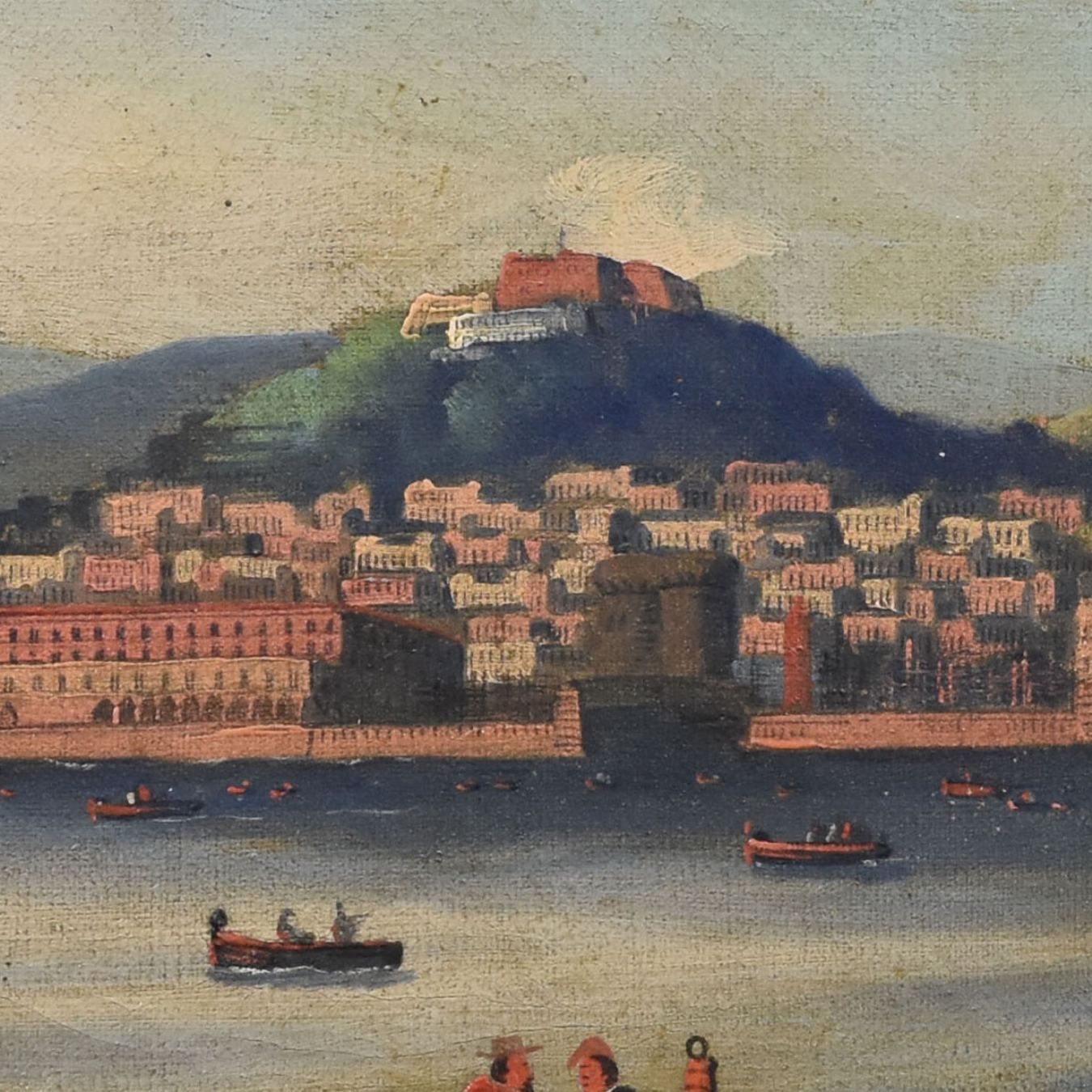 Oil On Canvas Neapolitan Late 18th Early 19th Century View Of Vesuvius photo 1285.0