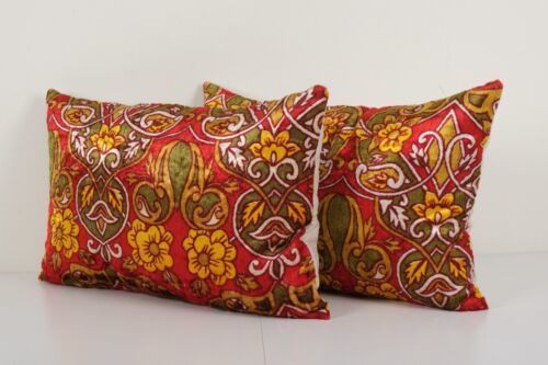 Set Of Two Soft Lumbar Cover, Pair Velvet Pillow Cover, Tribal Sofa Pillow photo for sale