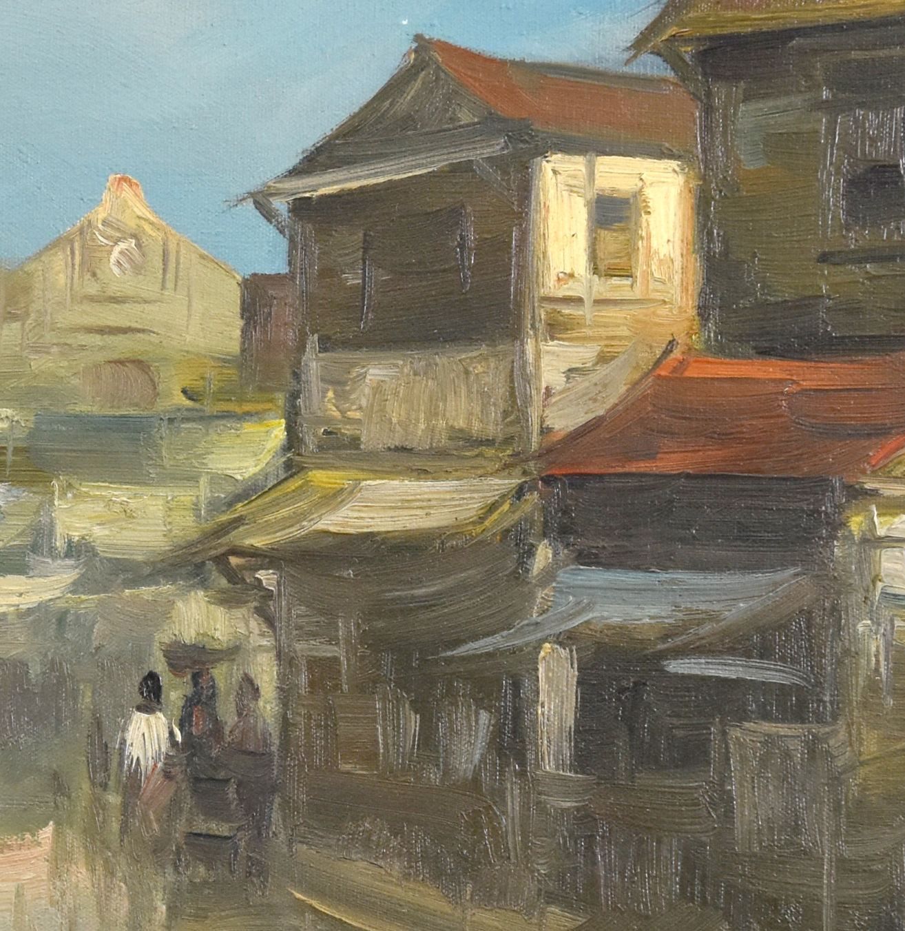 Street Scene By César Buenaventura Oil On Canvas photo Art