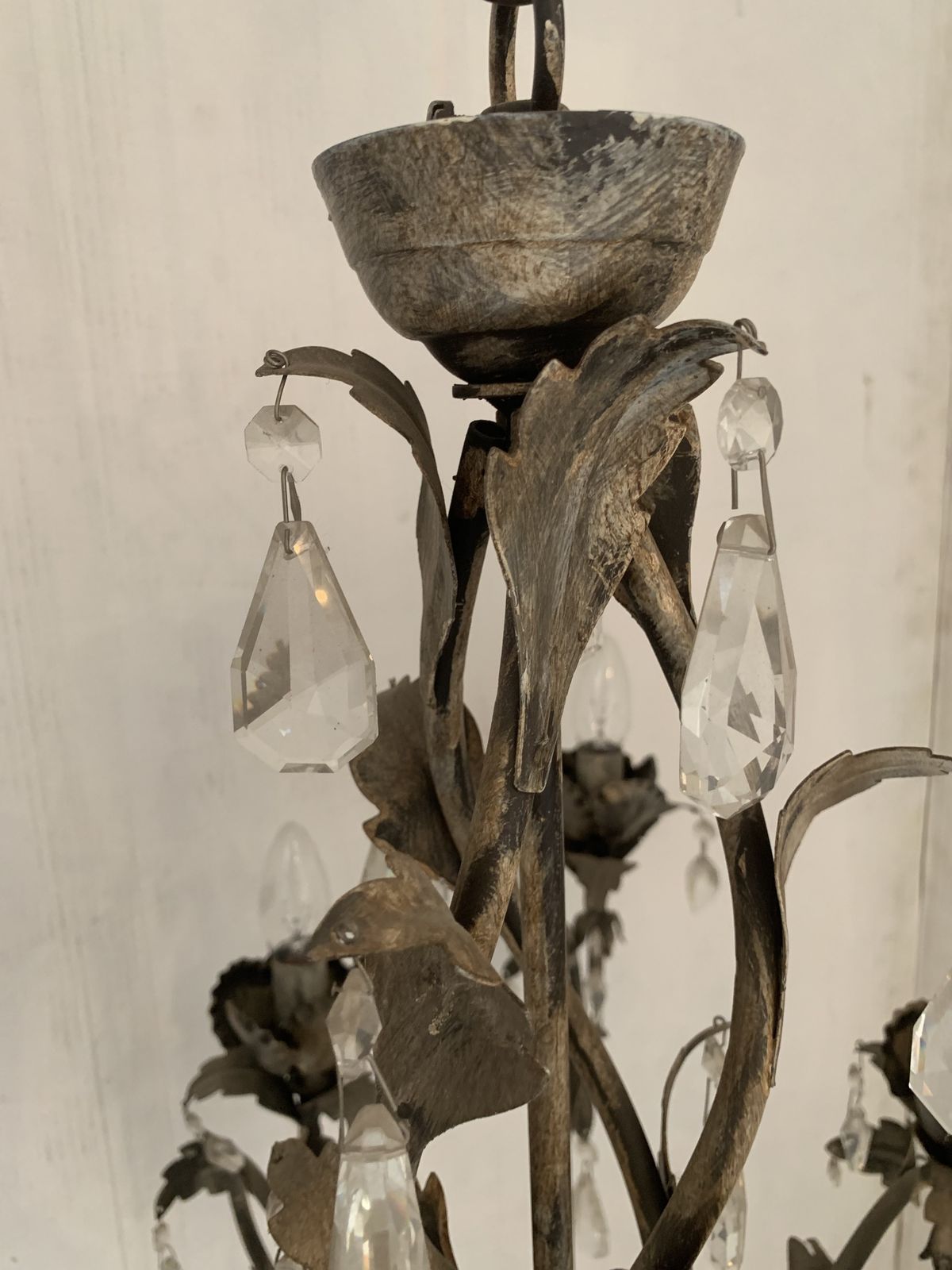 5952.0 Chandelier In Brown And Gold  Handmade Brushled Metal, 10 Lights, Wrought Iron Florentine Art Made In Italy photo