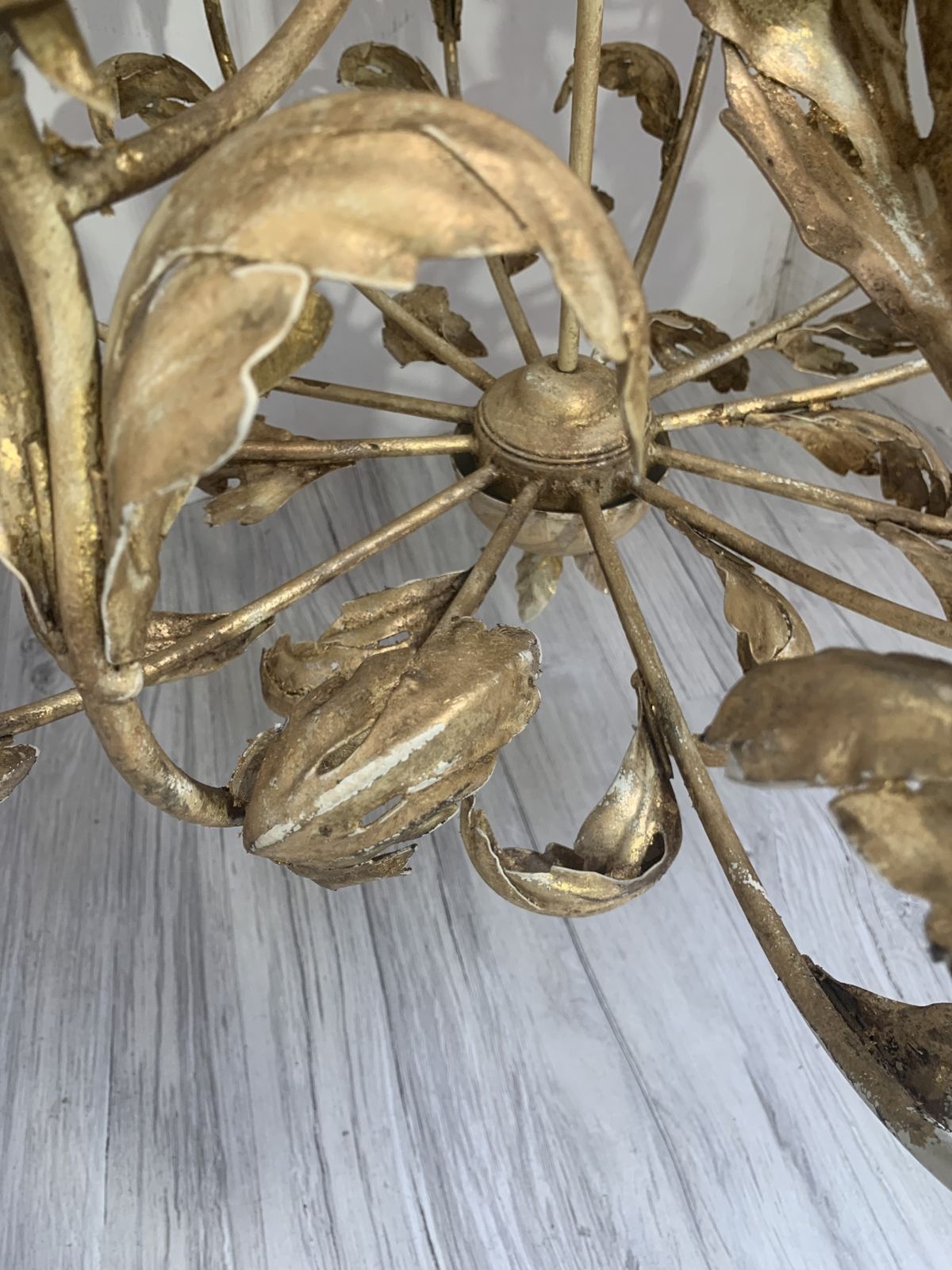 photo furniture Chandelier In Gold  Handmade Painted Metal, 10 Lights, Wrought Iron Florentine Art Made In Italy