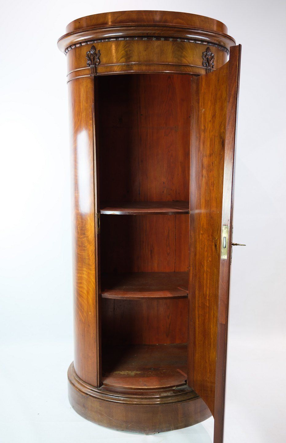 Antique Pedestal Cabinet In Mahogany With Carvings From 1840s photo 2425.0