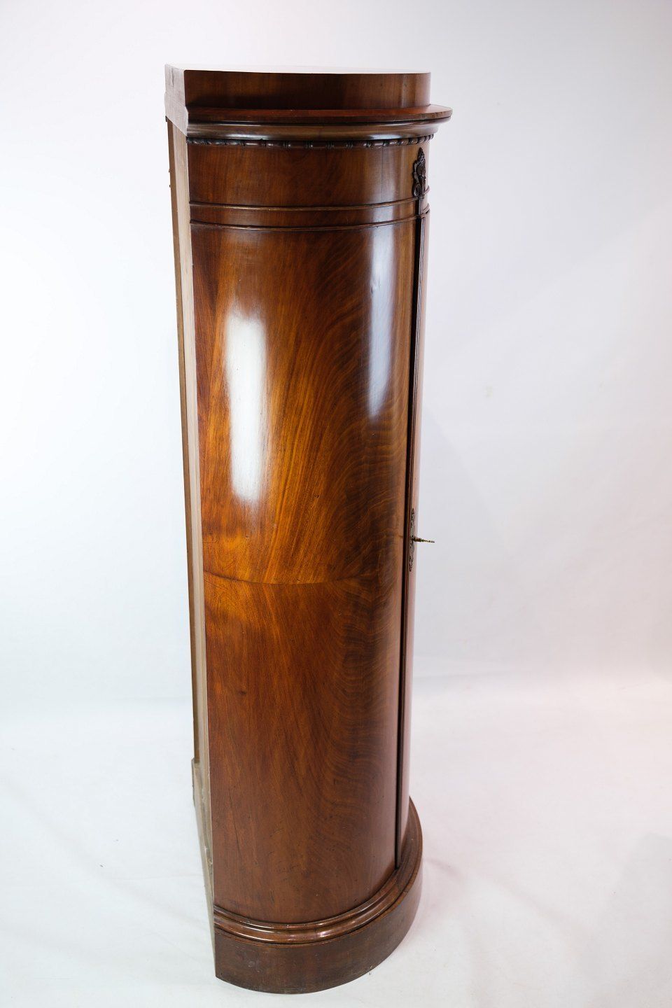 Antique Pedestal Cabinet In Mahogany With Carvings From 1840s photo buy