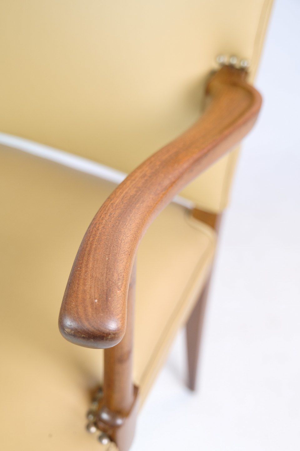 Armchair In Mahohgany And Light Leather By Jacob Kjær From 1950s photo for sale