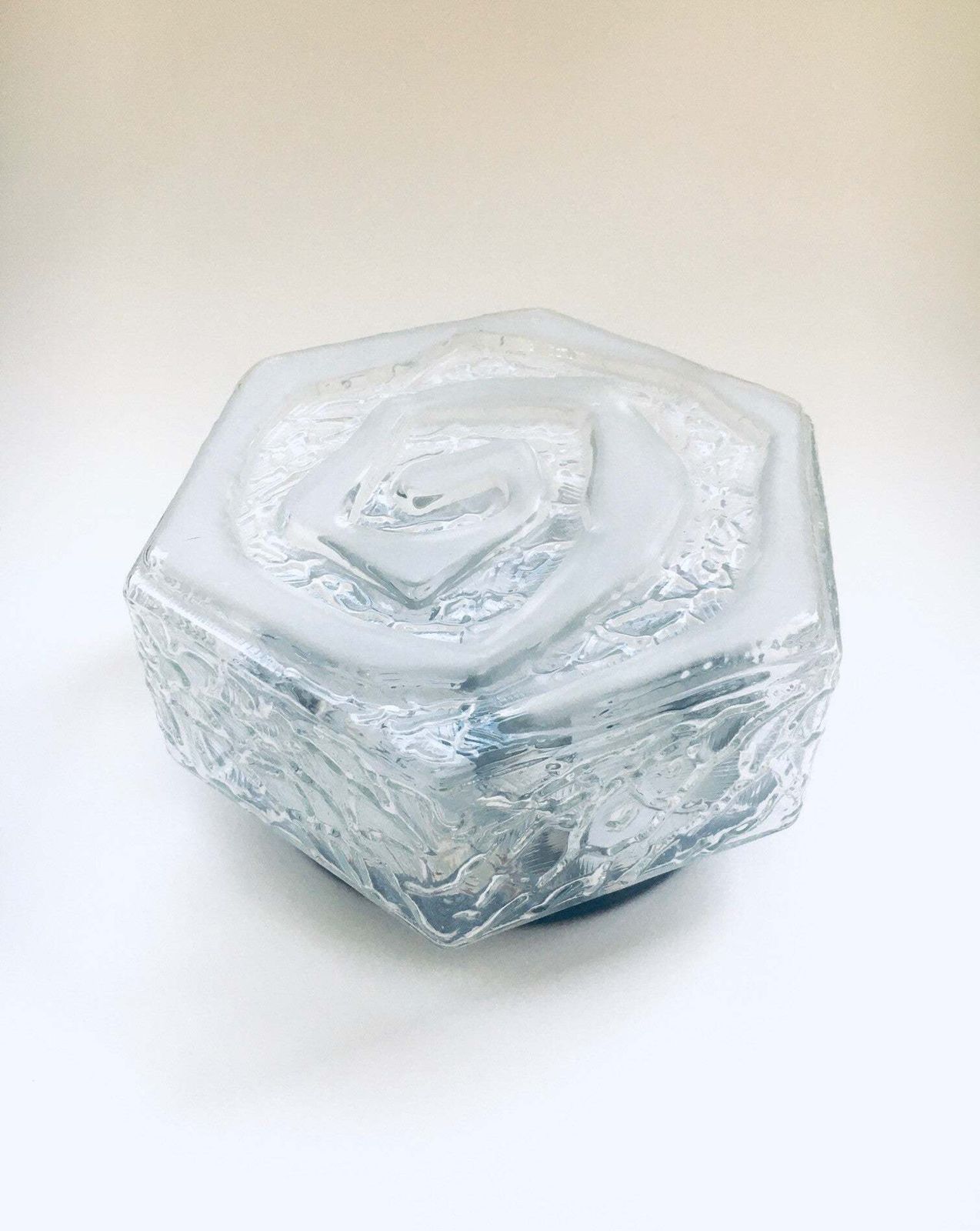 Hexagonal Spiral Design Glass Sconce Wall Lamp 1960's photo furniture
