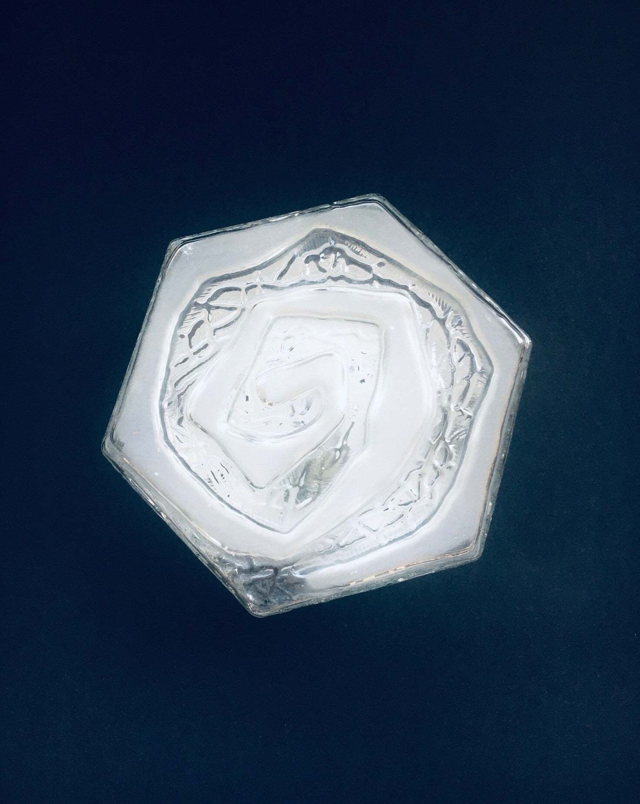 Hexagonal Spiral Design Glass Sconce Wall Lamp 1960's photo for sale