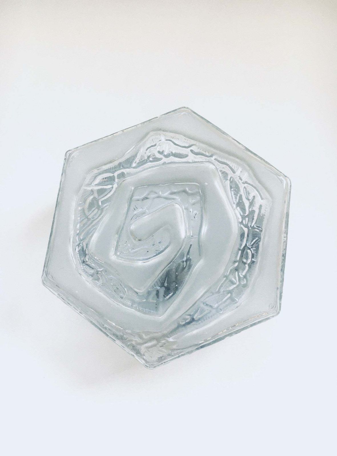 Hexagonal Spiral Design Glass Sconce Wall Lamp 1960's photo Lighting