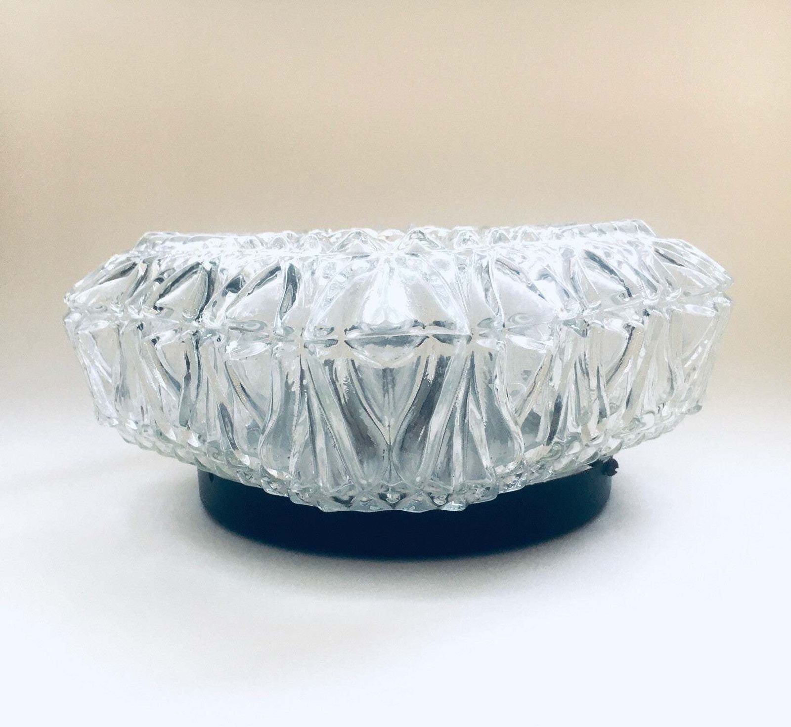 Wandlamp Met Ijskristalglas Uit De Jaren 1960 photo vinterior