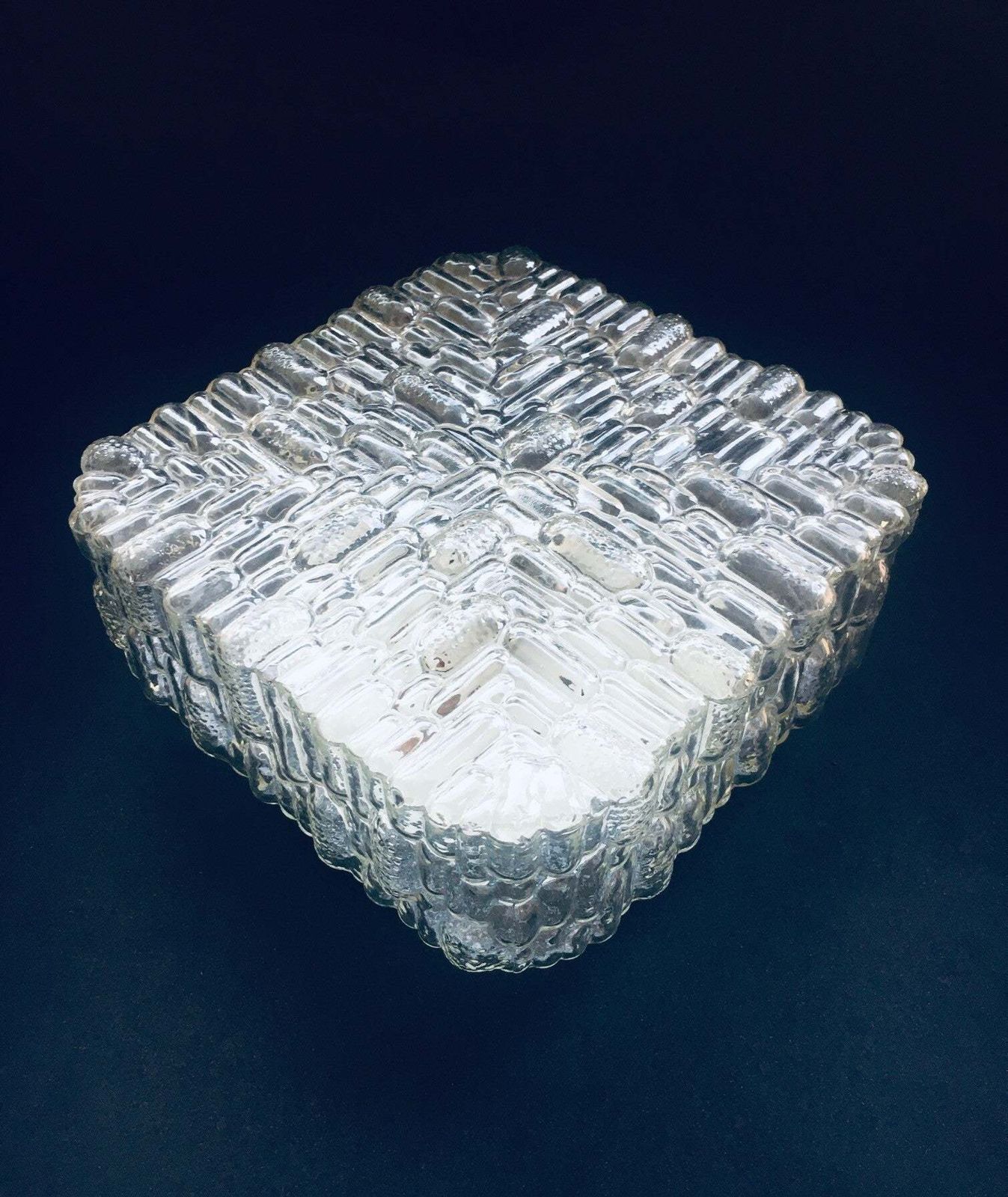 1960's Stone Design Glass Sconce Wall Lamp