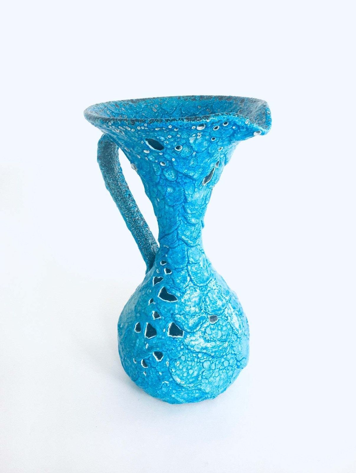 Mcm Art Ceramic Fat Lava Decanter Caraffe Vase, Italy 1960's photo 239.32