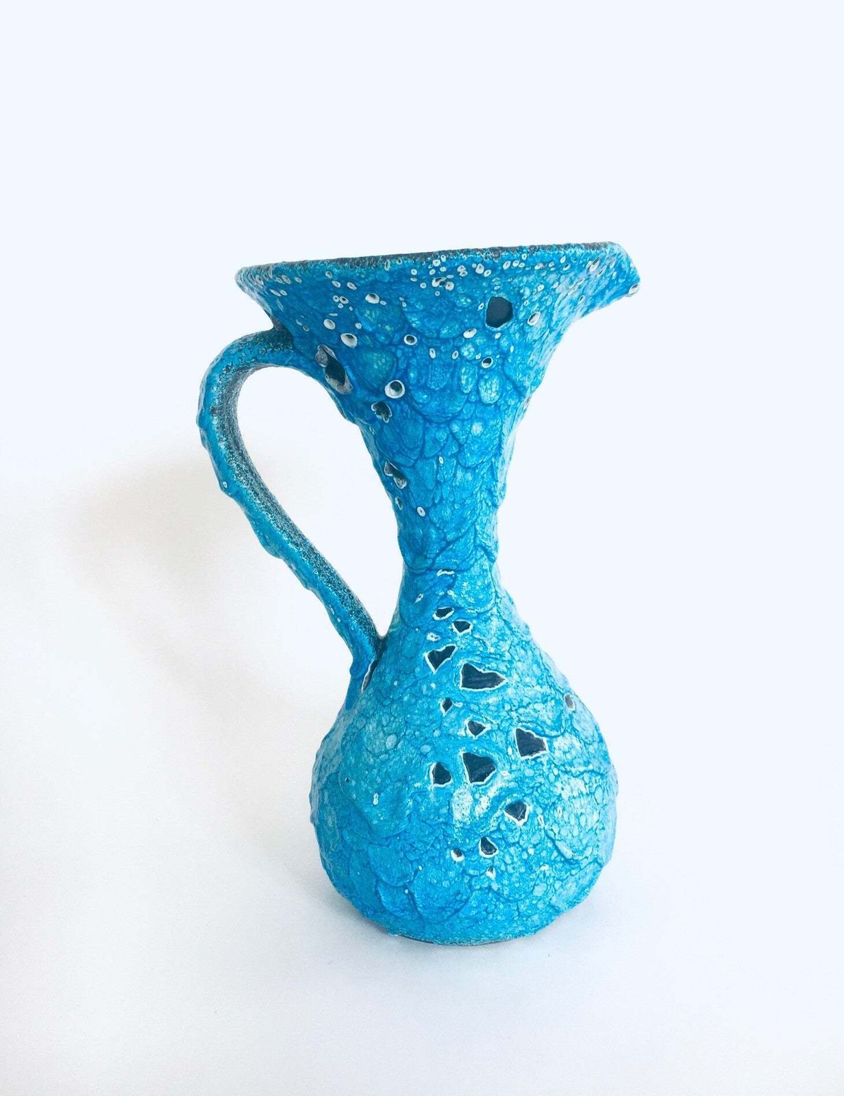 Mcm Art Ceramic Fat Lava Decanter Caraffe Vase, Italië Jaren 1960 photo vinterior