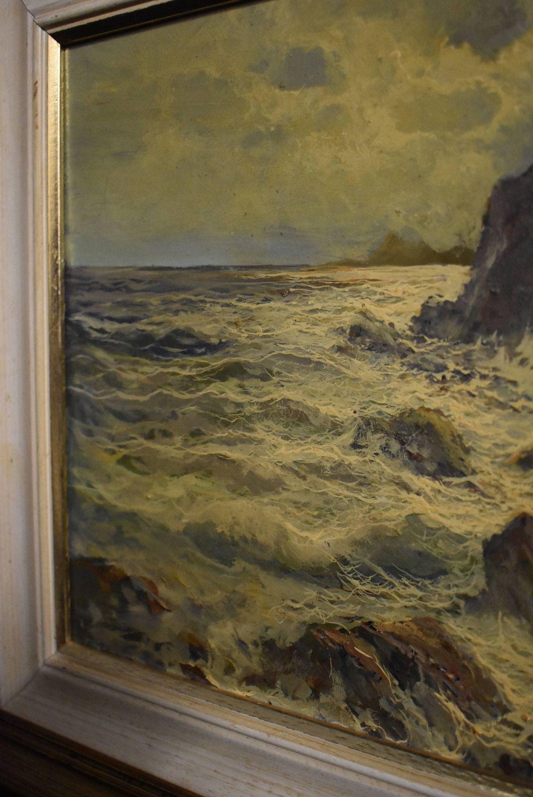 20th Century Italian Seascape / Landscape   Oil Painting photo Art