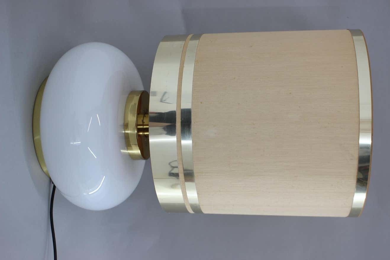 1970s Beautiful Large Glass And Brass Table Lamp, Italy photo furniture