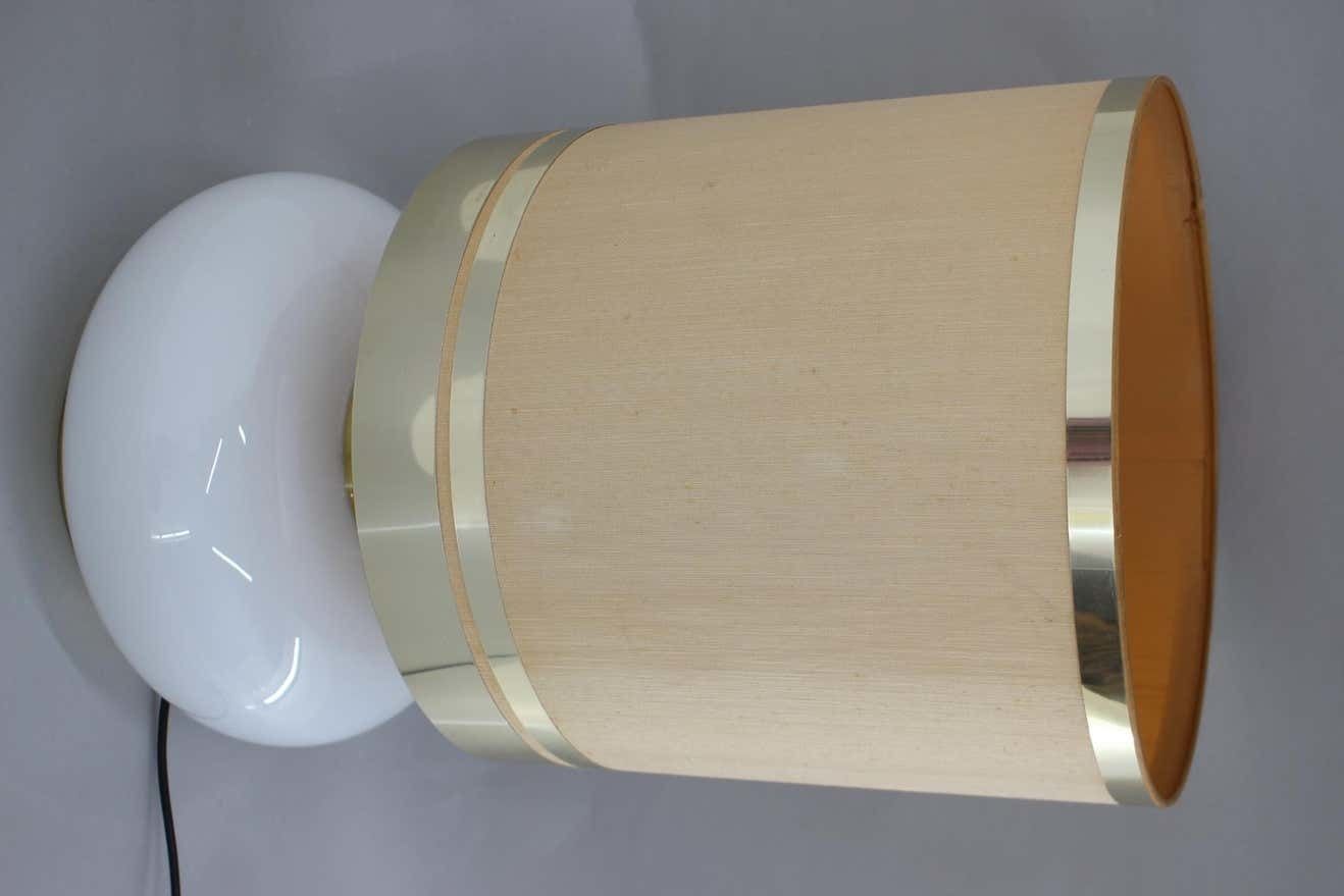 1970s Beautiful Large Glass And Brass Table Lamp, Italy photo for sale