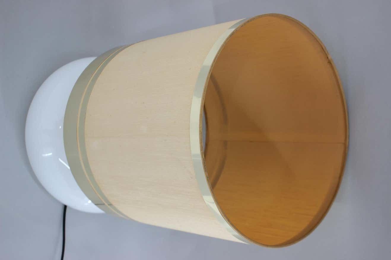 1970s Beautiful Large Glass And Brass Table Lamp, Italy photo Lighting