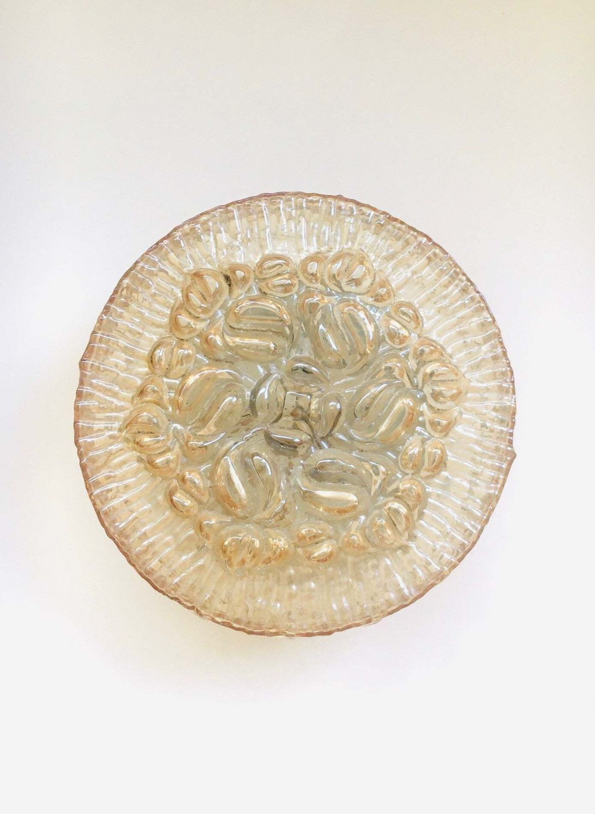 Glazen Wandlamp Met Gouden Luster, Jaren 1960 photo Verlichting