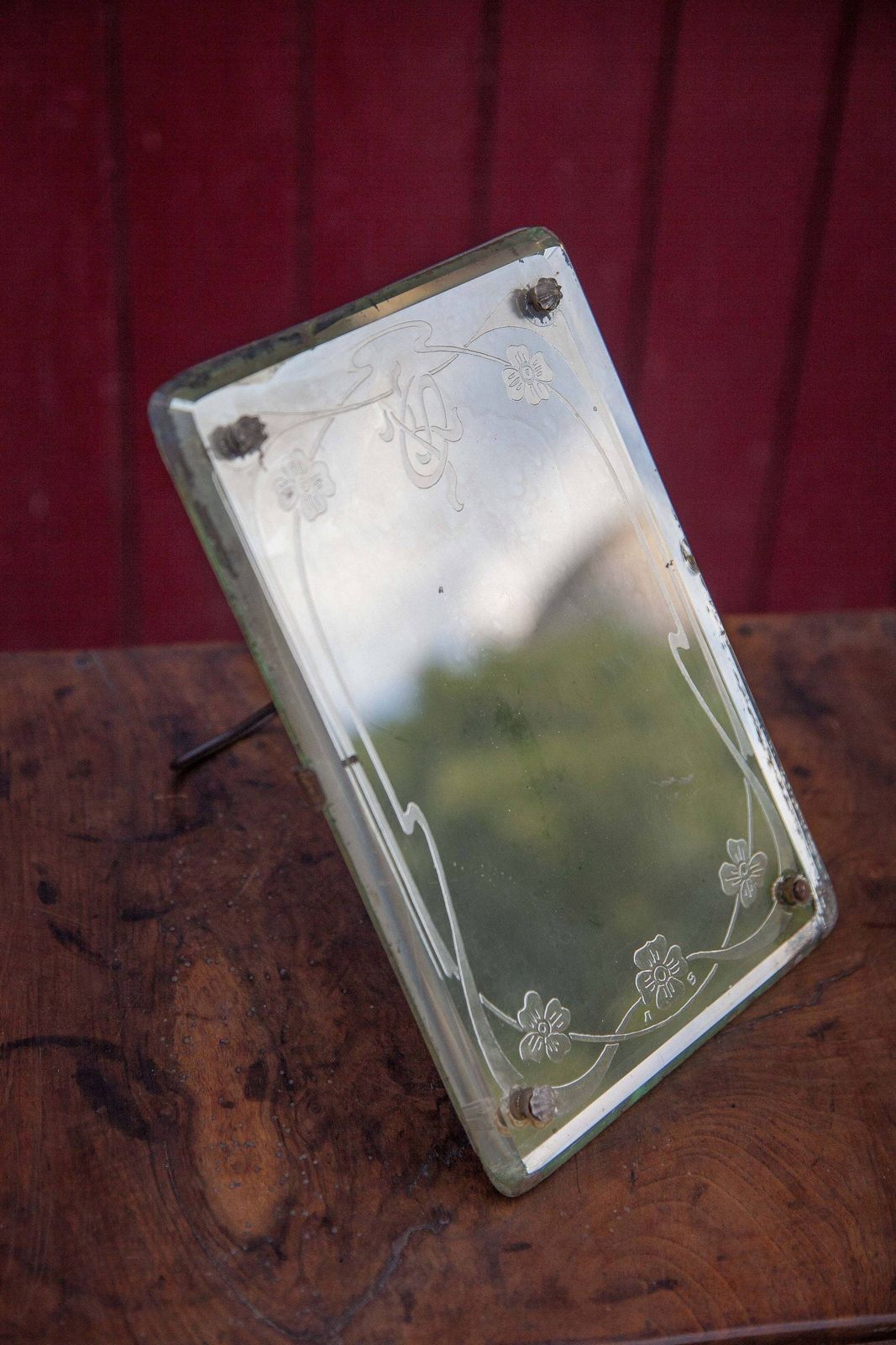 Art Nouveau Wooden Table Mirror. 19th photo vinterior