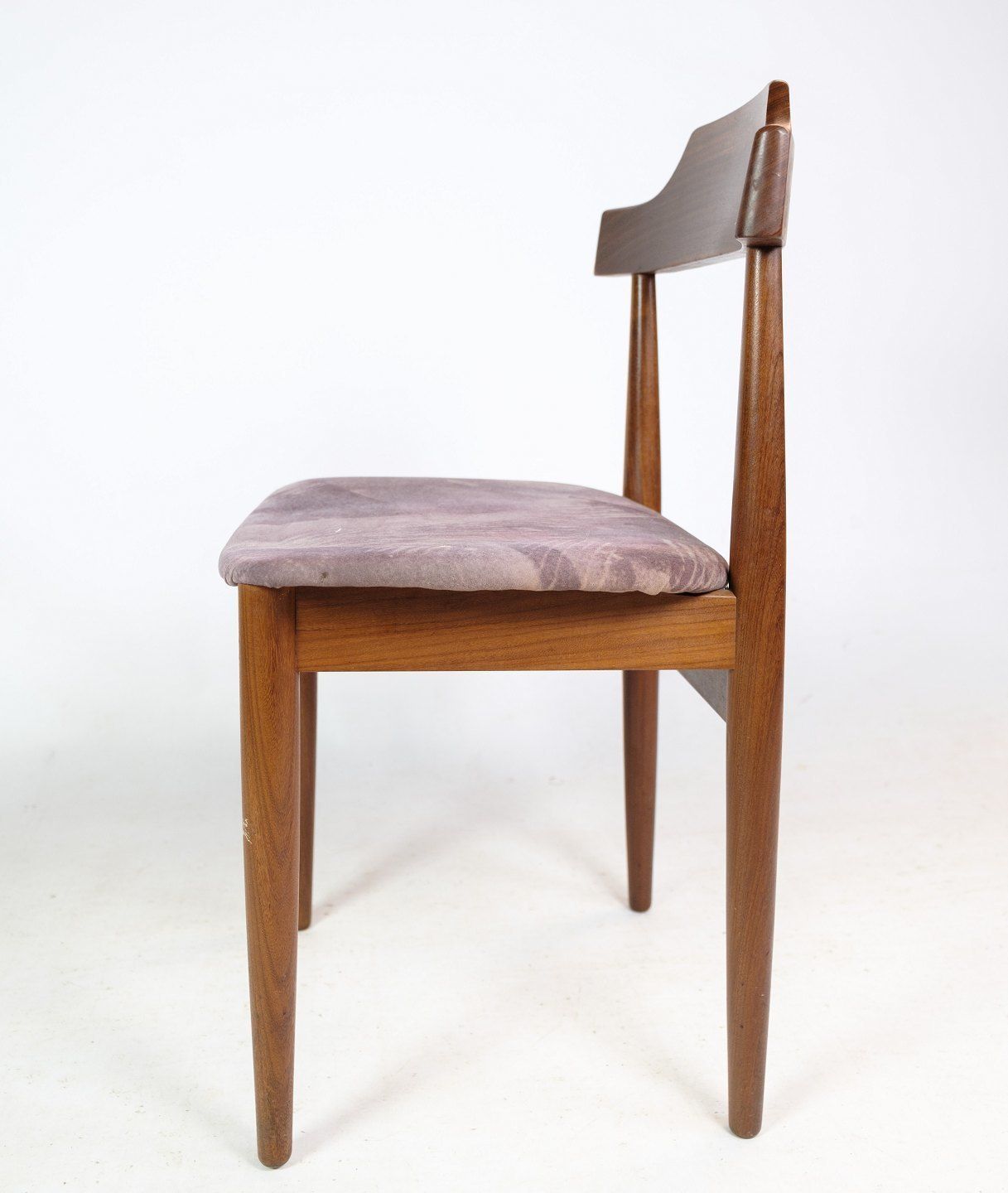 Four Dining Room Chairs In Teak And Grey Fabric By Hans Olsen From 1960s photo vinterior