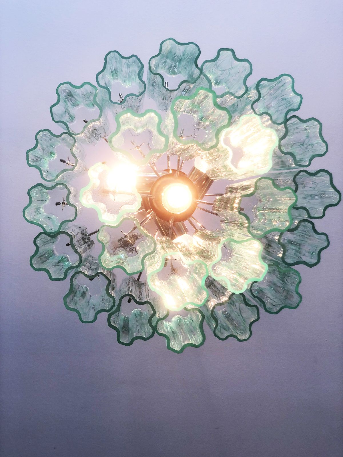 Impressive Murano Glass Sputnik Chandelier Like Mazzega Zuccheri Venini Barovier Style photo vintage