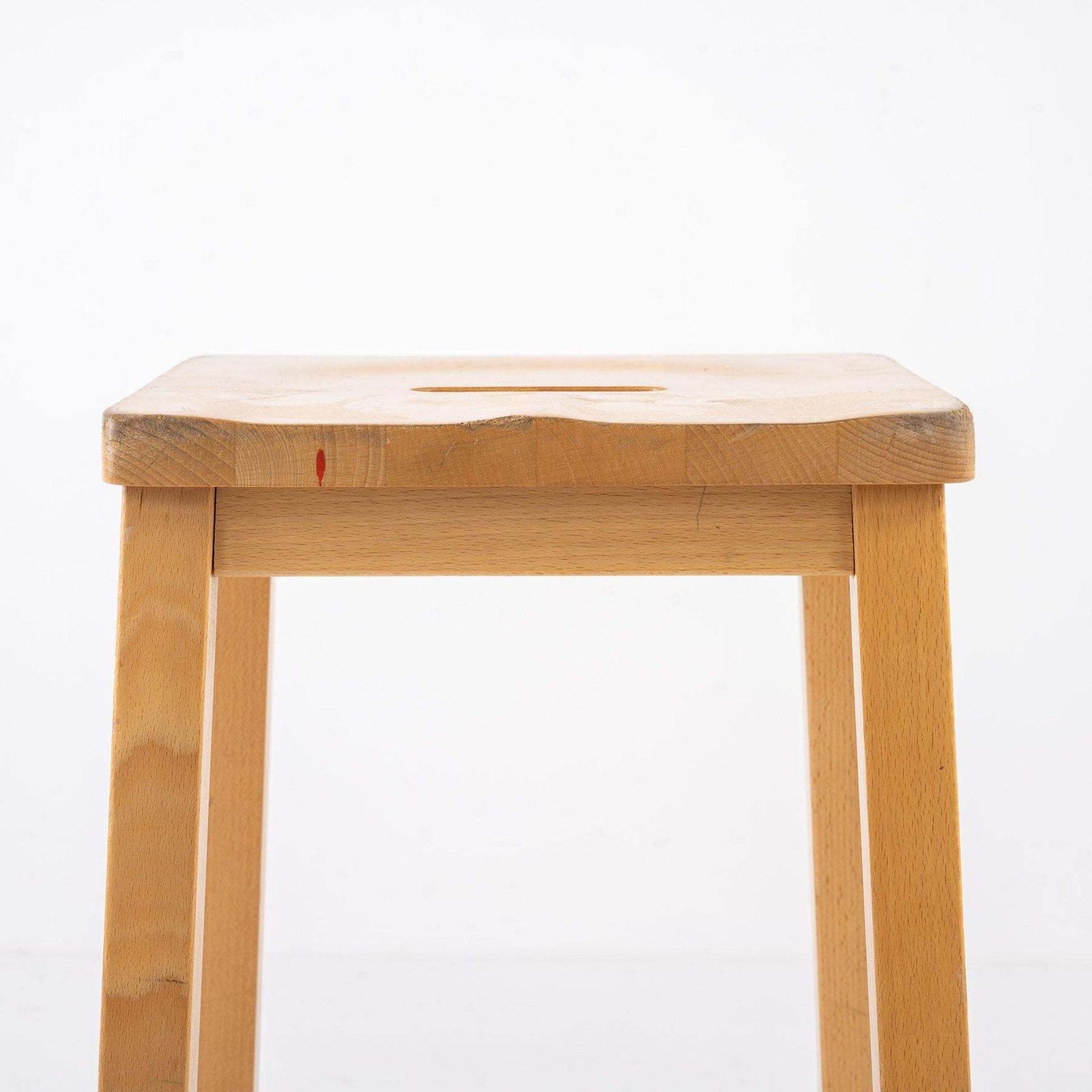 Vintage Reclaimed Solid Beech School Laboratory Stools photo 125.0