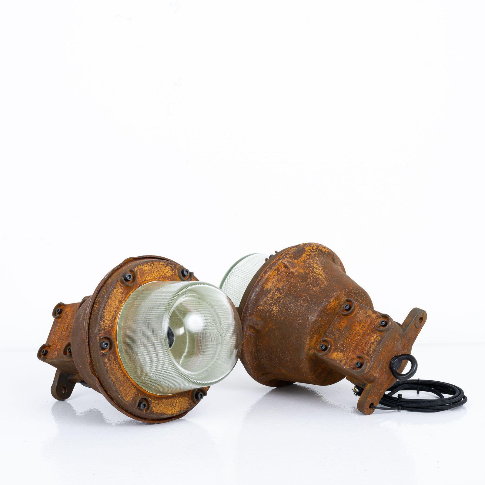 Rusted Explosionproof Industrial Pendant Lights By Holophane photo for sale