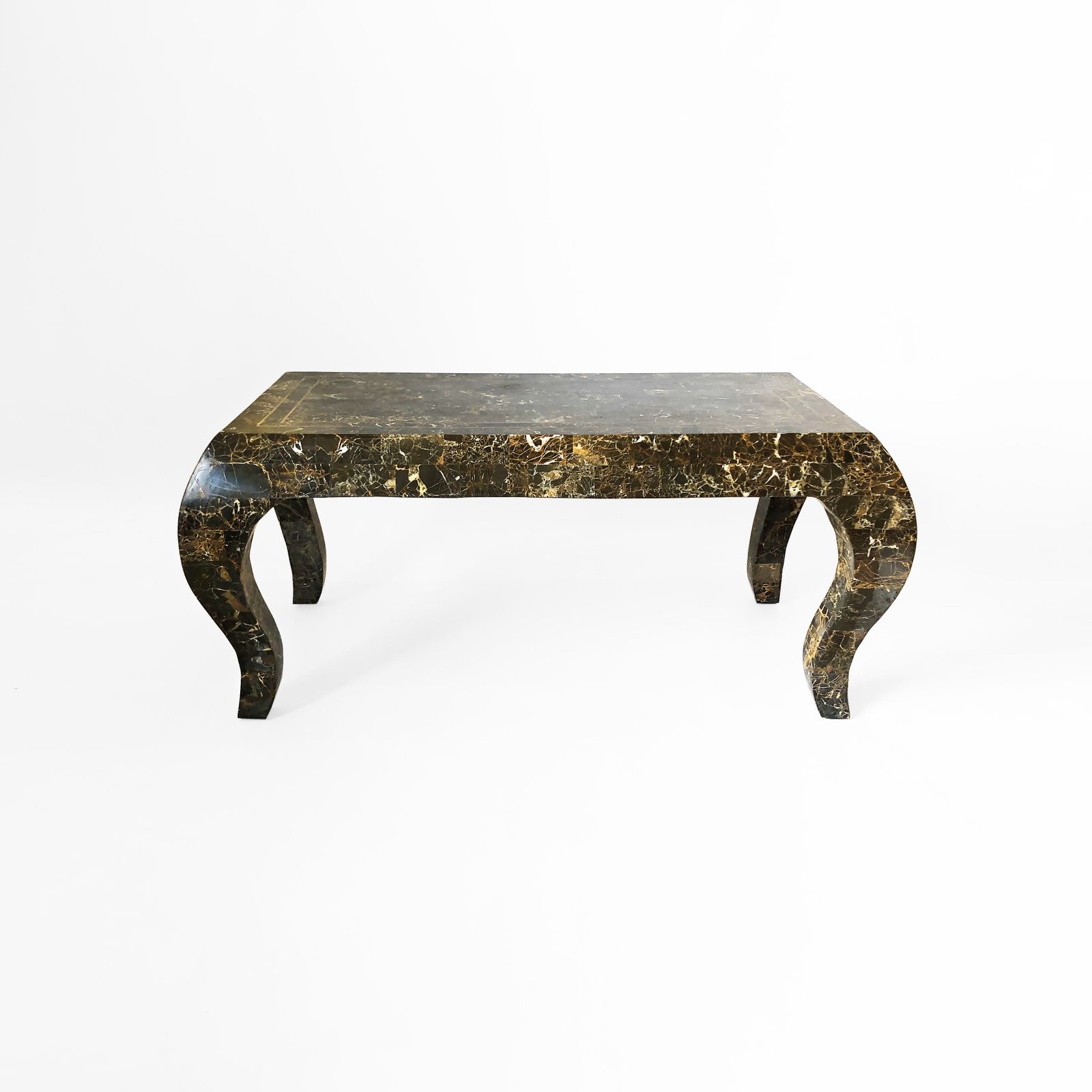 Maitland Smith Tessellated Marble Coffee Table 1980s Vintage USA Rare Emperador 1970s photo buy