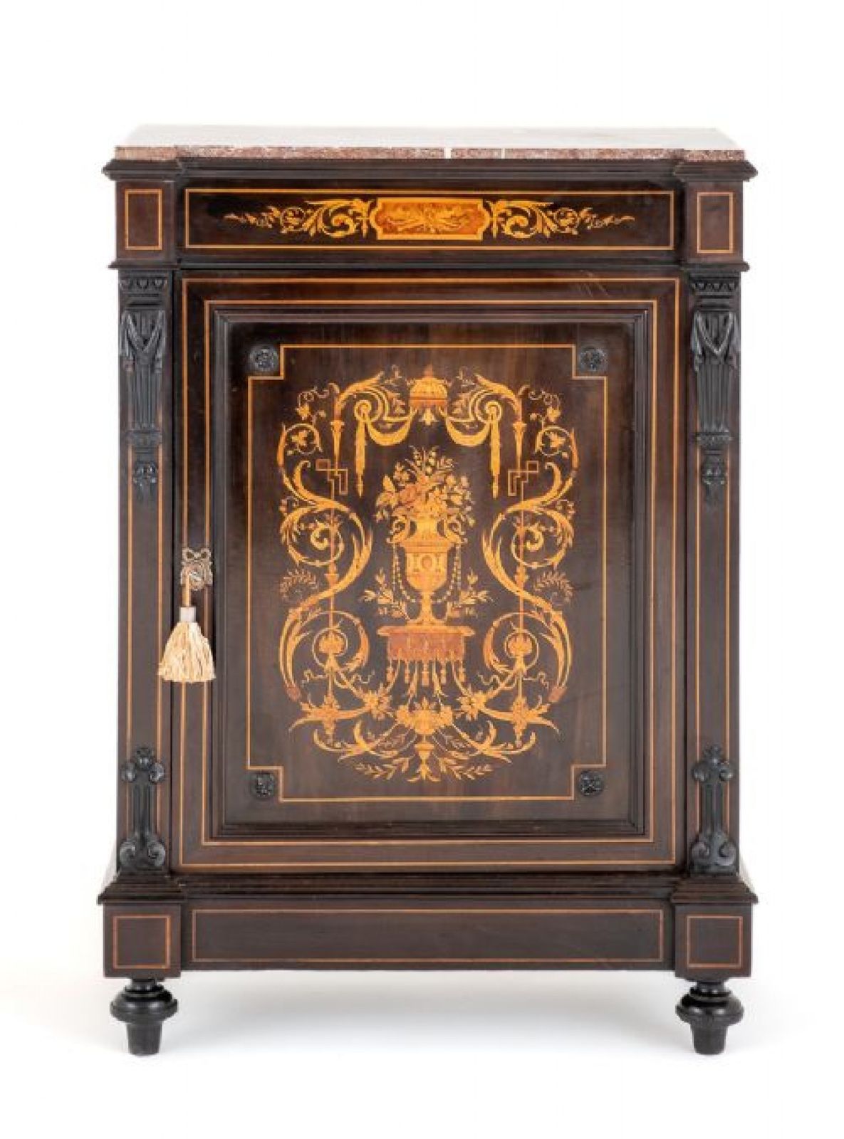 photo for sale French Pier Cabinet Marquetry Inlay Chest 1860