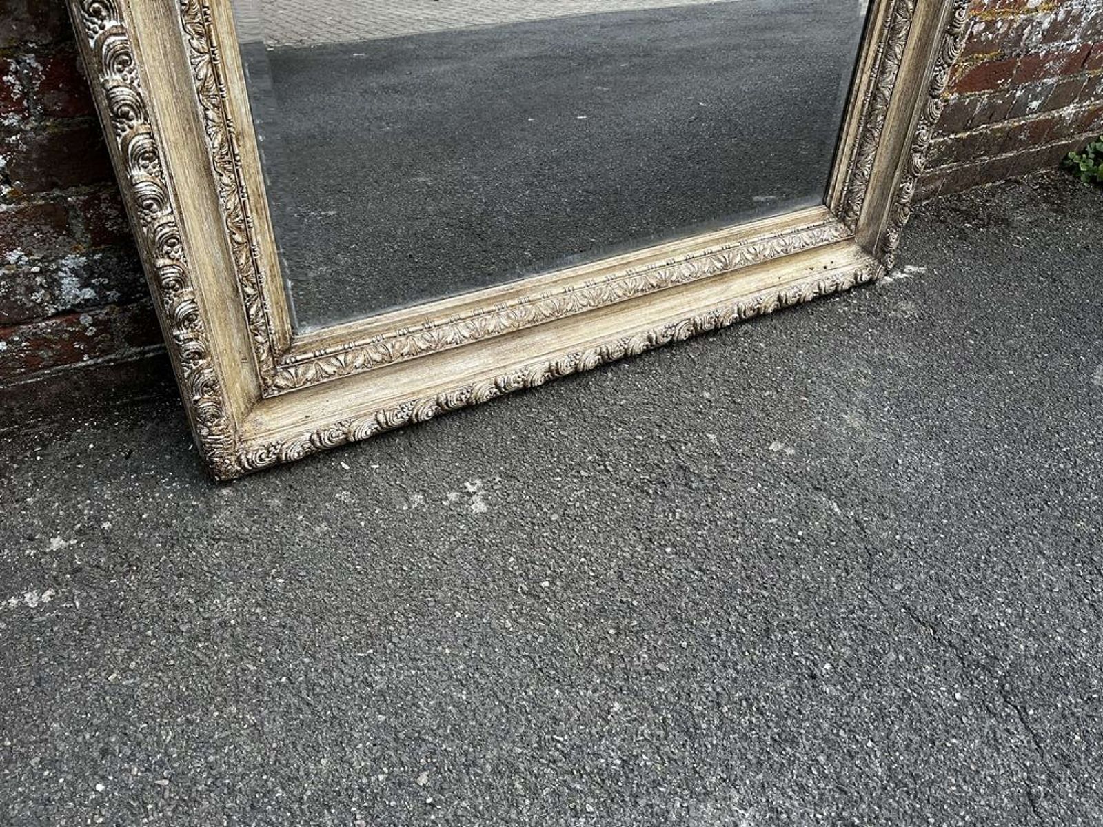 A Delightful Large Antique English 19th C Painted Ornate Framed Mirror photo for sale