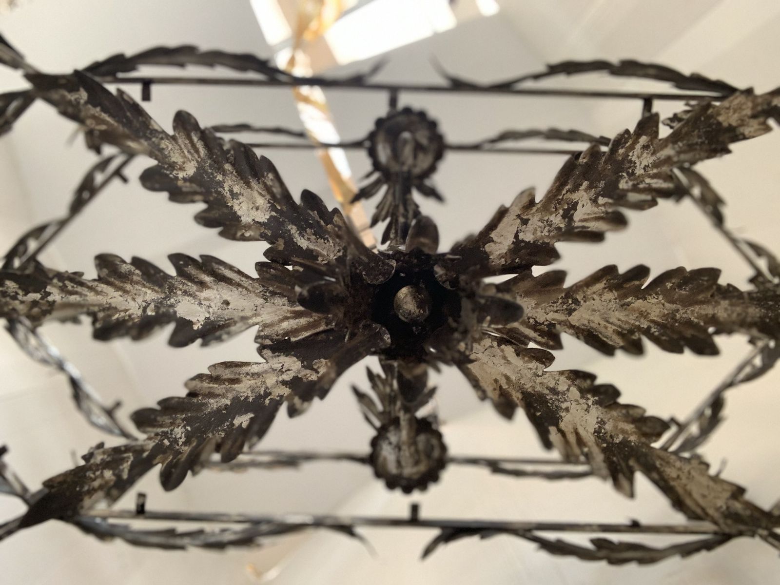 photo for sale Chandelier In Silver + Argilla Metal Big And Impressive  Wrought Iron Florentine Art Made In Italy