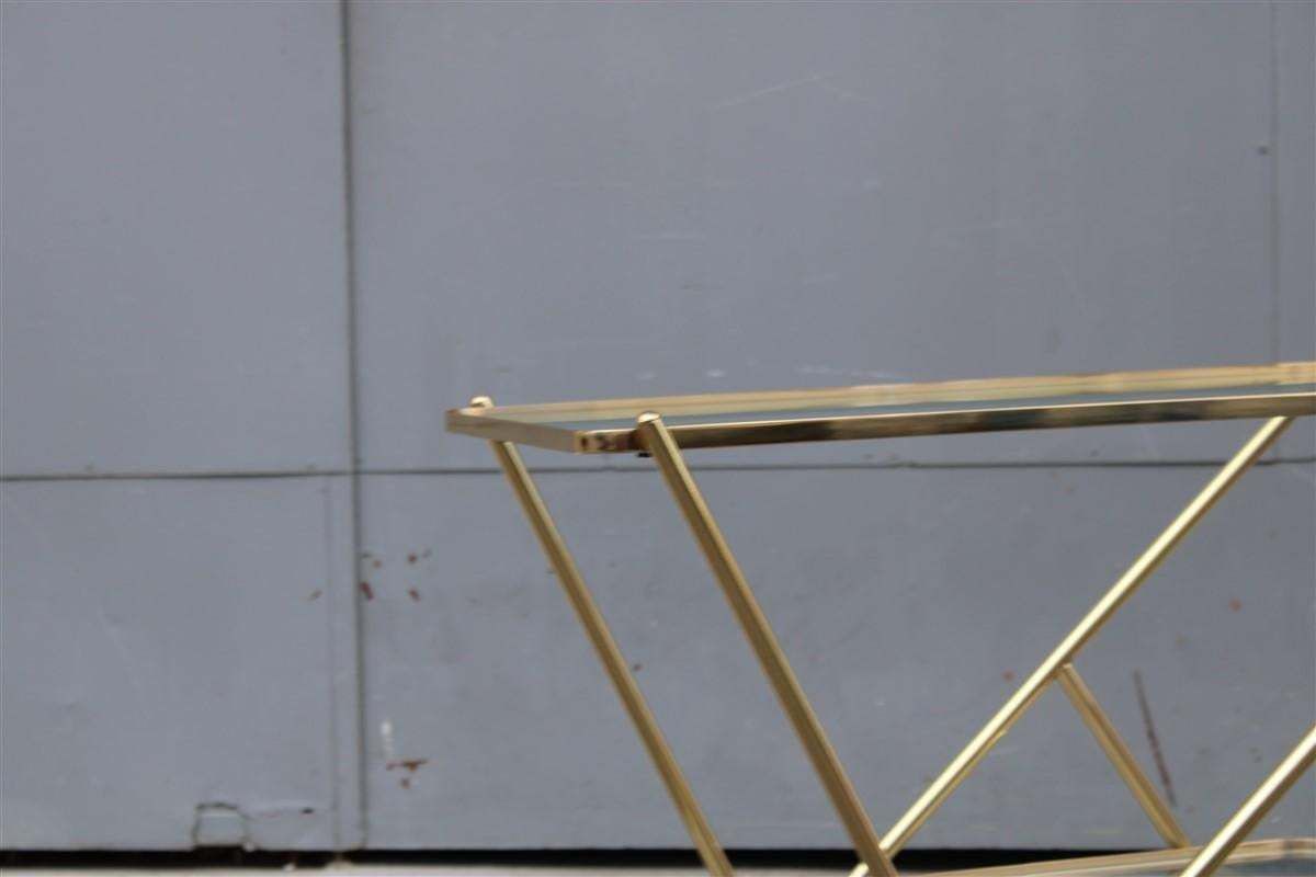 Stylized Solid Brass Bar Trolley Mid Century Italian Design 1950 Cesare Lacca photo vintage